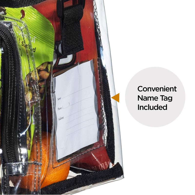 SP HOME GOODS Stadium Approved Clear Tote Bag with Adjustable Strap, Front Storage Compartment, and Mesh Pockets - See Through Zippered Clear lunch Bags for Work, School, Concerts - Image 2